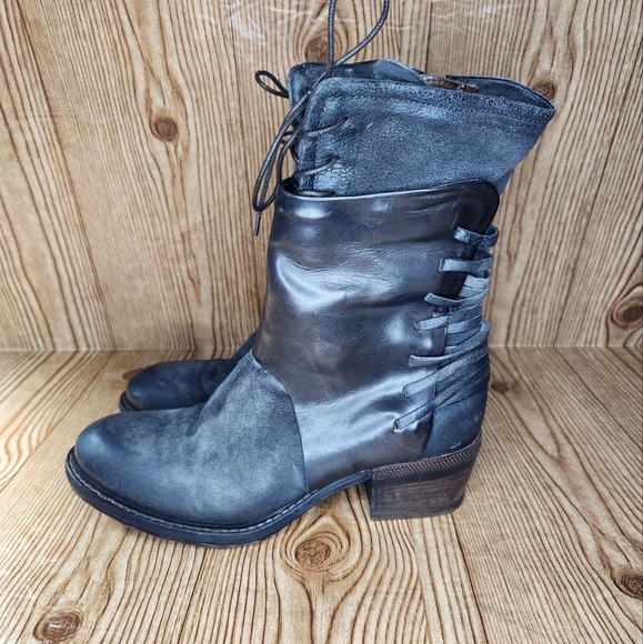 Elegant Charcoal Ankle Boots - Picture 4 of 13